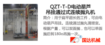QZT-T-D电动葫芦吊挂式抛丸机